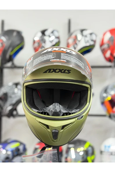 AXXIS DRAKEN S SOLID A6 MATT GREEN KASK - Resim 5