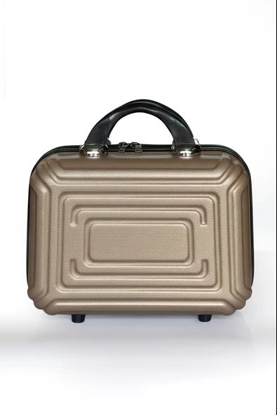 Polo&Sky Altuğ Model Gold Renk Abs Makyaj Çantası El Valizi - Resim 2