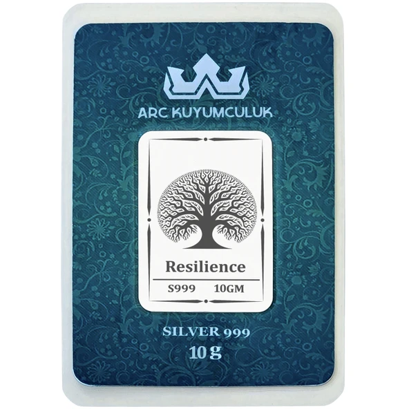 Hayat Ağacı Temalı 999 Ayar Gümüş ile Üretilmiş Hediyeye Özel 10 Gram Gümüş Külçesi-786 ürün görseli