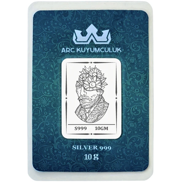 Hediyeye Özel 10 Gram Van Gogh Temalı 999 Ayar Gümüş ile Üretilmiş Gümüş Külçesi-771 ürün görseli
