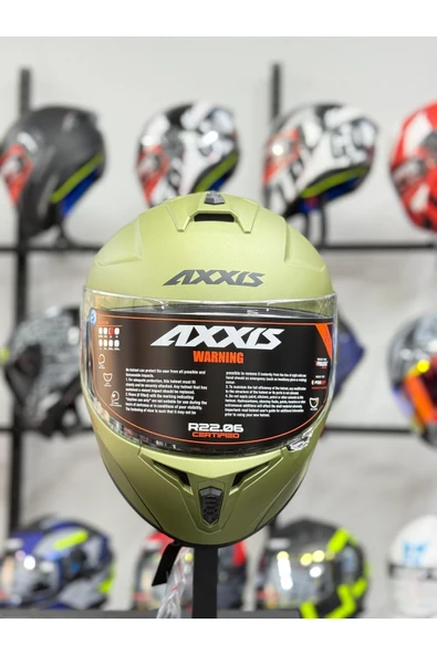 AXXIS DRAKEN S SOLID A6 MATT GREEN KASK - Resim 3