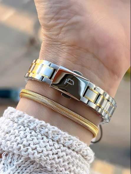 Tom Jones Çelik Kordon Kararma Renk Atma Yapmaz 3 Atm Suya Dayanıklı Kadın Kol Saati BTJ.YN10059.3 - Resim 3