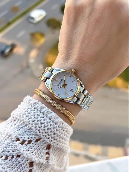 Tom Jones Çelik Kordon Kararma Renk Atma Yapmaz 3 Atm Suya Dayanıklı Kadın Kol Saati BTJ.YN10059.3 - Resim 2