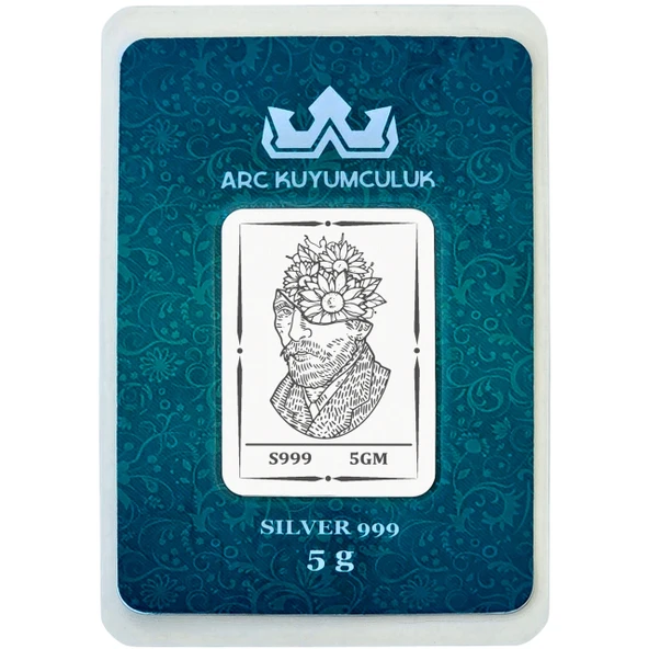 Van Gogh Temalı 999 Ayar Gümüş ile Tasarlanmış Hediyeye Özel 5 Gram Gümüş Külçesi-771 ürün görseli