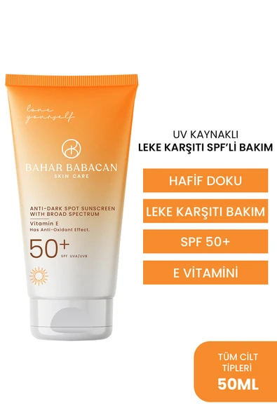 Bahar Babacan E Vitamini Ve Baobab Yağı Leke Karşıtı Yüksek Korumalı Güneş Kremi Spf 50 50ml - Resim 6