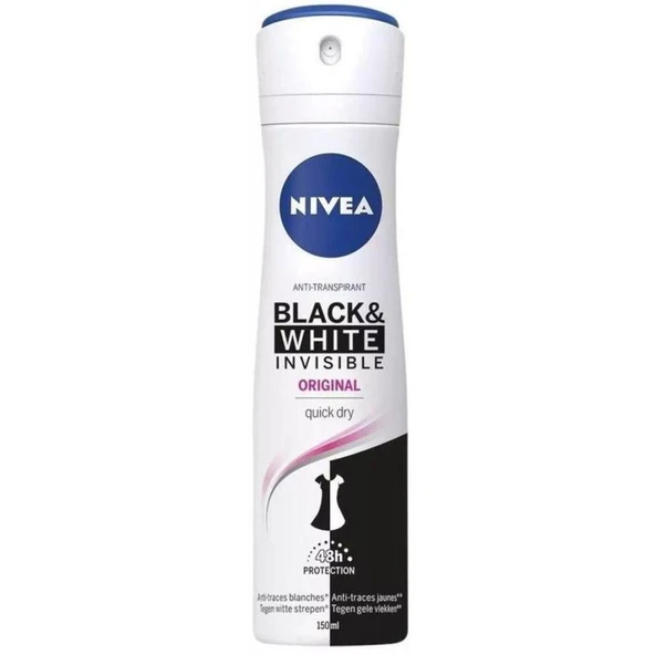 Nivea Deo Sprey Invisible B&W Original 150 ml Kadın 5in1 ürün görseli