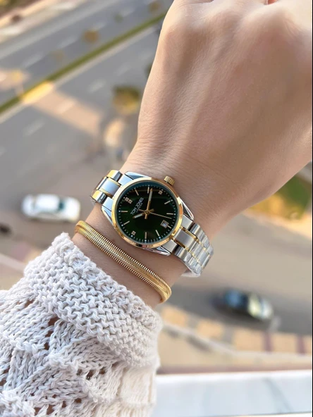 Tom Jones Çelik Kordon Kararma Renk Atma Yapmaz 3 Atm Suya Dayanıklı Kadın Kol Saati BTJ.YN10059.4 - Resim 2