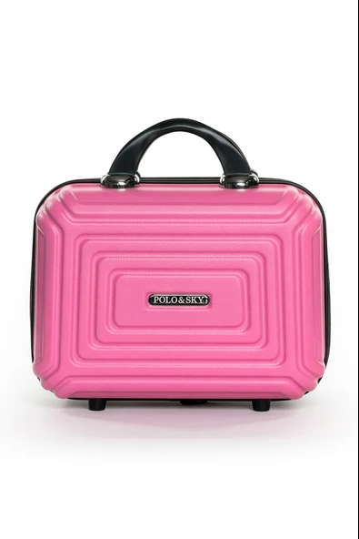 Polo&Sky Altuğ Model Pembe Renk Abs Makyaj Çantası El Valizi ürün görseli 1