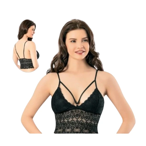 Defnem 8137  Dantelli Petli Crop Büstiyer ürün görseli