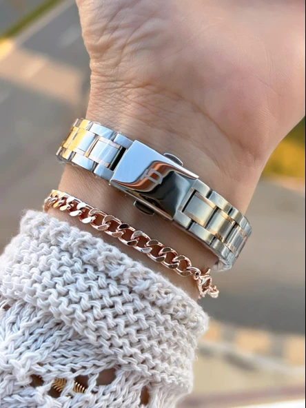 Tom Jones Çelik Kordon Kararma Renk Atma Yapmaz 3 Atm Suya Dayanıklı Kadın Kol Saati BTJ.YN10059.5 - Resim 3