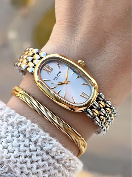 Tom Jones Çelik Kordon Kararma Renk Atma Yapmaz 3 Atm Suya Dayanıklı Kadın Kol Saati BTJ.YN10035.4 ürün görseli