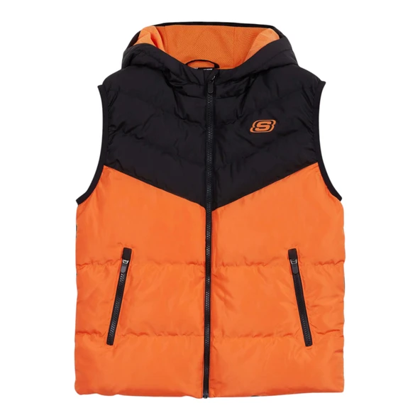 B Outerwear Padded Vest Büyük Erkek Çocuk Turuncu Yelek Sk232024-700 - Resim 8