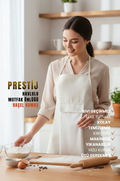 Prestij Sıvı Geçirmez Su Geçirmez Mutfak Önlüğü - Resim 10