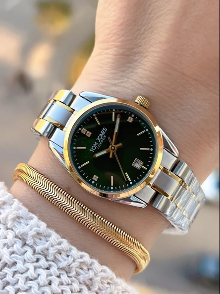 Tom Jones Çelik Kordon Kararma Renk Atma Yapmaz 3 Atm Suya Dayanıklı Kadın Kol Saati BTJ.YN10059.4 ürün görseli