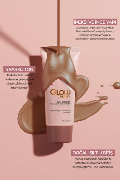Glow Creamy Highlighter Doğal Işıltılı Krem Aydınlatıcı 30 ML Sandstone 04 - Resim 2