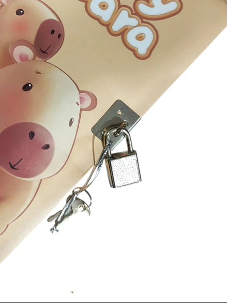 Capybara Hatıra Defteri (Günlük) Kilitli Defter 80 yaprak - Sweet Kapibara - Resim 2