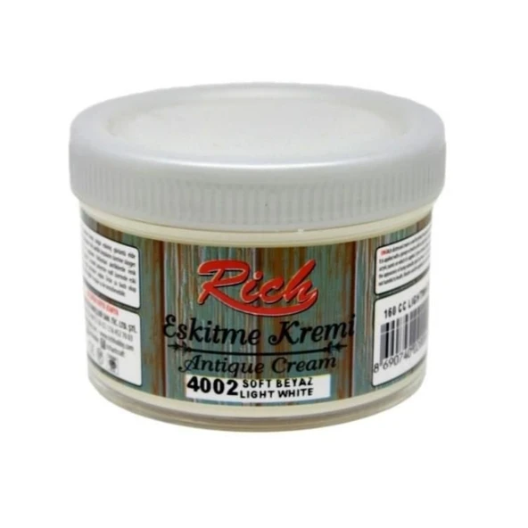 Rich Eskitme Kremi 4002 Soft Beyaz 160 cc Antique Cream - Resim 3