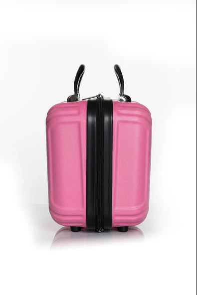 Polo&Sky Altuğ Model Pembe Renk Abs Makyaj Çantası El Valizi - Resim 3
