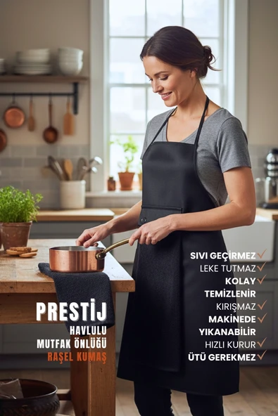 Prestij Sıvı Geçirmez Su Geçirmez Mutfak Önlüğü - Resim 9