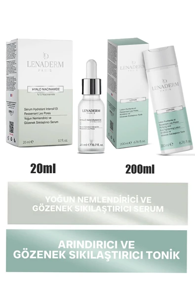 Lenaderm Lotion 200 ml+Lenaderm Hyalo Niacinamide Serum 20 ml ürün görseli 1
