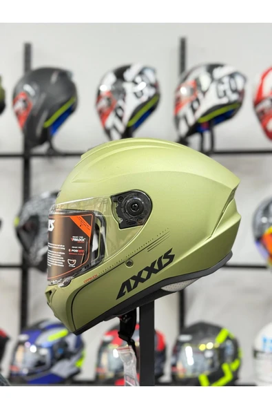 AXXIS DRAKEN S SOLID A6 MATT GREEN KASK - Resim 2