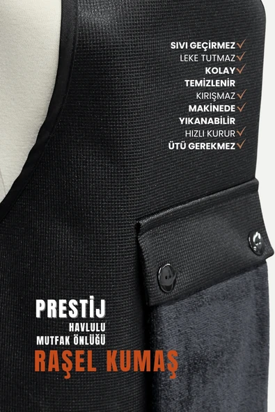 Prestij Sıvı Geçirmez Su Geçirmez Mutfak Önlüğü - Resim 11