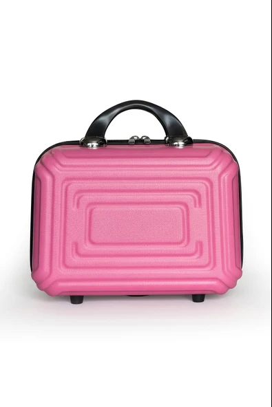 Polo&Sky Altuğ Model Pembe Renk Abs Makyaj Çantası El Valizi - Resim 2