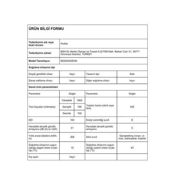 Profilo BD2055WENN 453 LT No-Frost Çift Kapılı Buzdolabı - Resim 8