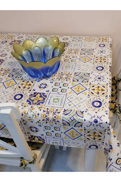 ELYAFLI PVC MUŞAMBA - DESENLİ SİLİNEBİLİR MASA ÖRTÜSÜ - Resim 2