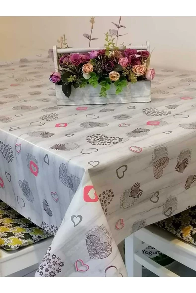 ELYAFLI PVC MUŞAMBA - DESENLİ SİLİNEBİLİR MASA ÖRTÜSÜ - Resim 3