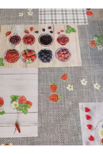 ELYAFLI PVC MUŞAMBA - DESENLİ SİLİNEBİLİR MASA ÖRTÜSÜ - Resim 5