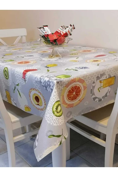 Elyaflı Pvc Muşamba - Desenli Silinebilir Masa Örtüsü - Resim 4