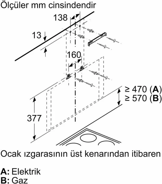 Profilo DVK8J661 80 CM Duvar Tipi Davlumbaz Siyah - Resim 8