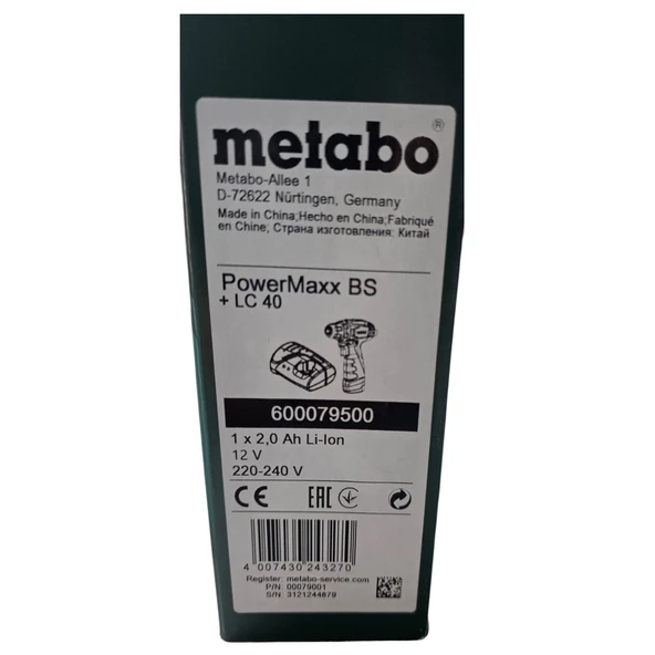 METABO POWERMAXXBS+LC40 Akülü Matkap 1 adet AKÜ (600079500) - Resim 4