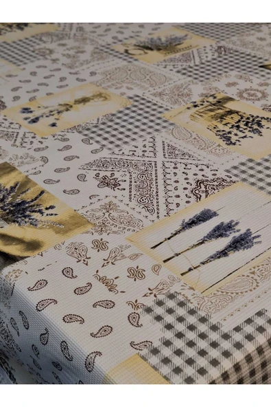 Kaydırmaz Tabanlı Pvc Muşamba - Desenli Silinebilir 120 X 150 Hazır Masa Örtüsü - Resim 7