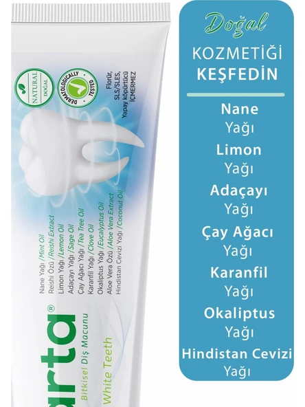 Agarta Doğal  Bitki Özlü Florürsüz Diş Macunu 100 Ml x 3 Adet - Resim 2
