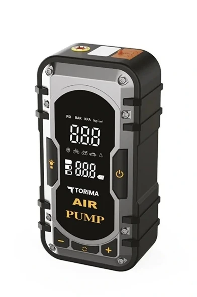 8000 Mah Taşnabilir Dijital Ekranlı Araç Akü Takviyeli,Powerbank,Işıklı Oto Hava Kompresörü - Resim 2