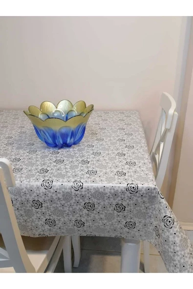 Kaydırmaz Tabanlı Pvc Muşamba - Desenli Silinebilir Masa Örtüsü - Resim 5