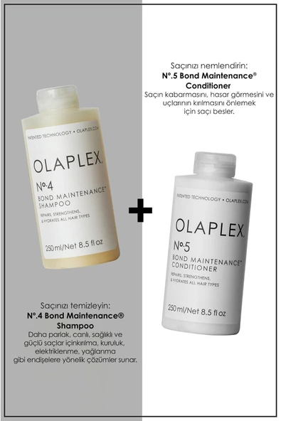 Olaplex Bond Maintenance System - Saç Kusursuzlaştırıcı & Bağ Güçlendirici Üçlü Bakım Seti - Resim 2