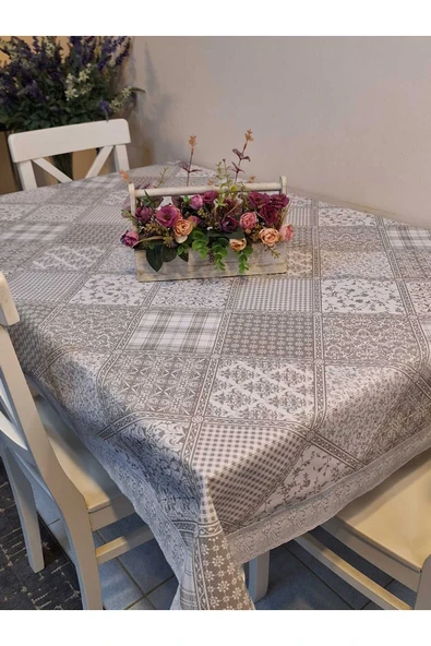 Kaydırmaz Tabanlı Pvc Muşamba - Desenli Silinebilir 120 X 150 Hazır Masa Örtüsü - Resim 2