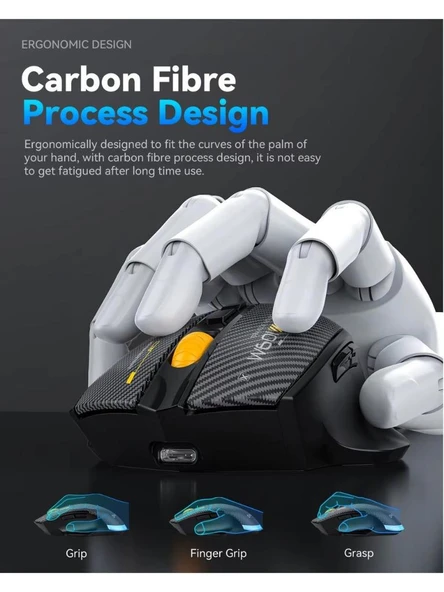 Alfalink SXS-W601 RGB 12800 DPI Siyah 7D Makrolu Kablusuz+BT Gaming Oyuncu Mouse - Resim 7