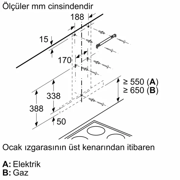 SIEMENS LC67BBK20T iQ300 Duvar Tipi Davlumbaz - Resim 9