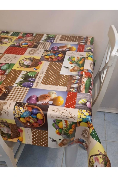 Yeni Yıl Desenli Elyaflı PVC Masa Örtüsü – Silinebilir ve Su Geçirmez Muşamba - Resim 6