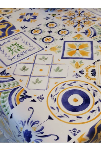 ELYAFLI PVC MUŞAMBA - DESENLİ SİLİNEBİLİR MASA ÖRTÜSÜ - Resim 5