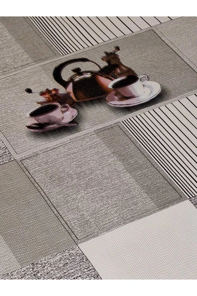 Kaydırmaz Tabanlı Pvc Muşamba - Desenli Silinebilir 120 X 150 Hazır Masa Örtüsü - Resim 6