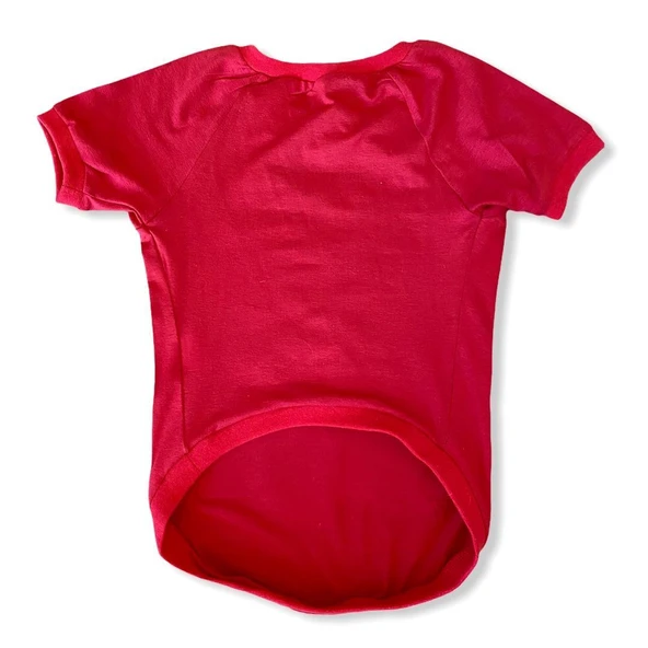 Noel Baba ve Geyik Baskılı Kırmızı Pamuklu Yılbaşı Köpek Tişörtü | Orta ve Büyük Irklar İçin - Resim 8