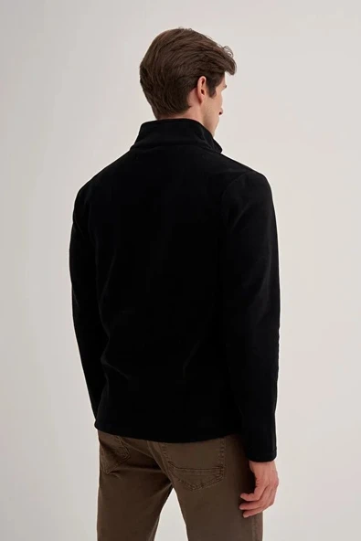 CAZ 56330 DİK YK. POLAR SWEAT HIRKA SİYAH - Resim 2