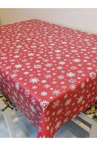 YENİ YIL DESENLİ ELYAFLI PVC MUŞAMBA - SİLİNEBİLİR MASA ÖRTÜSÜ ürün görseli