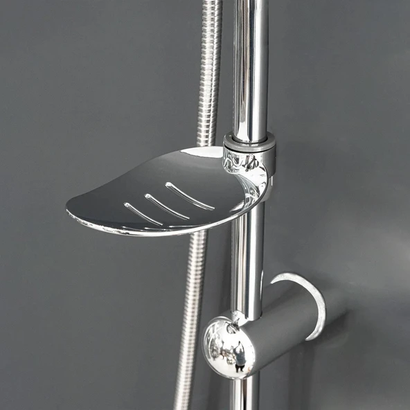 Kare Robot Tepe Duş Seti Takımı Yağmurlama Kare Banyo Duş Başlığı Sistemi Başlık Sabunluklu Duşu - Resim 4