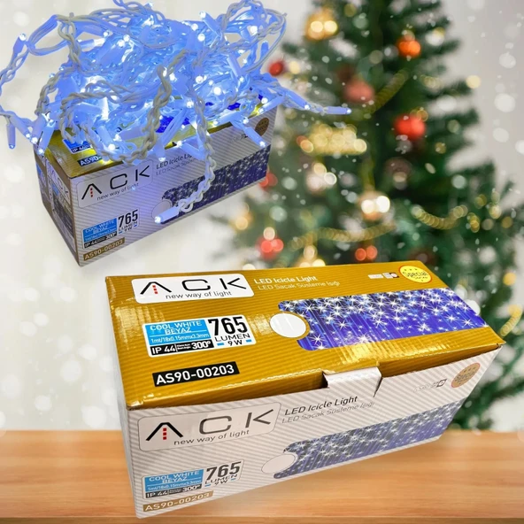 Ack Lüks Seri LED Saçak 6500K Beyaz Işık 220V YILBAŞI SÜSLEME IŞIK ürün görseli